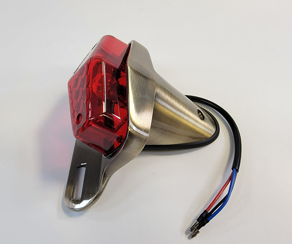 Lucas Replica Taillight Tail Light Antiqued Aluminum Cafe Scrambler Vintage Custom Applications