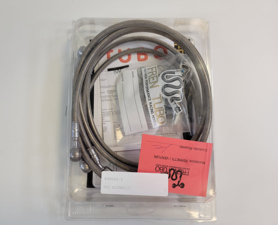 Moto Guzzi California 2 Fren Tubo Stainless Brake Line Hose Kit - Made in Italy 430021-1