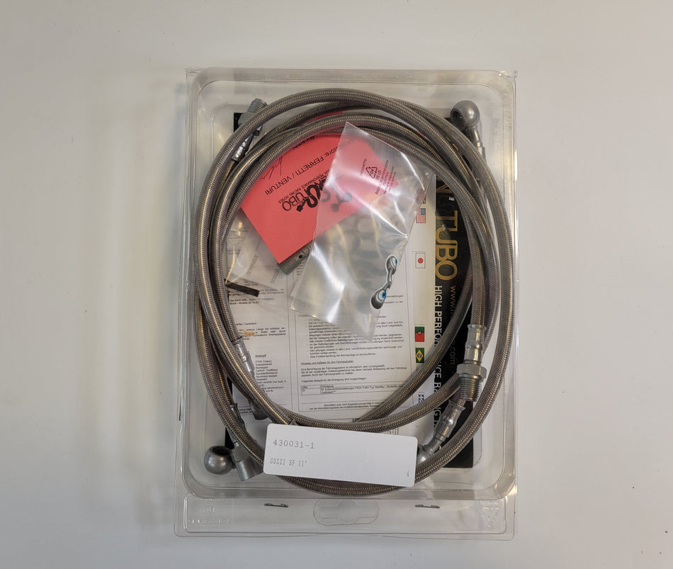 Moto Guzzi SP II Fren Tubo Stainless Brake Line Hose Kit - Made in Italy 430031-1