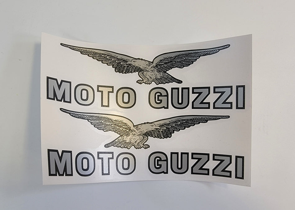 Moto Guzzi Gas Tank Decal Transfer Set - 1100 Sport, California 1100, Jackal - Black/Silver 300001840