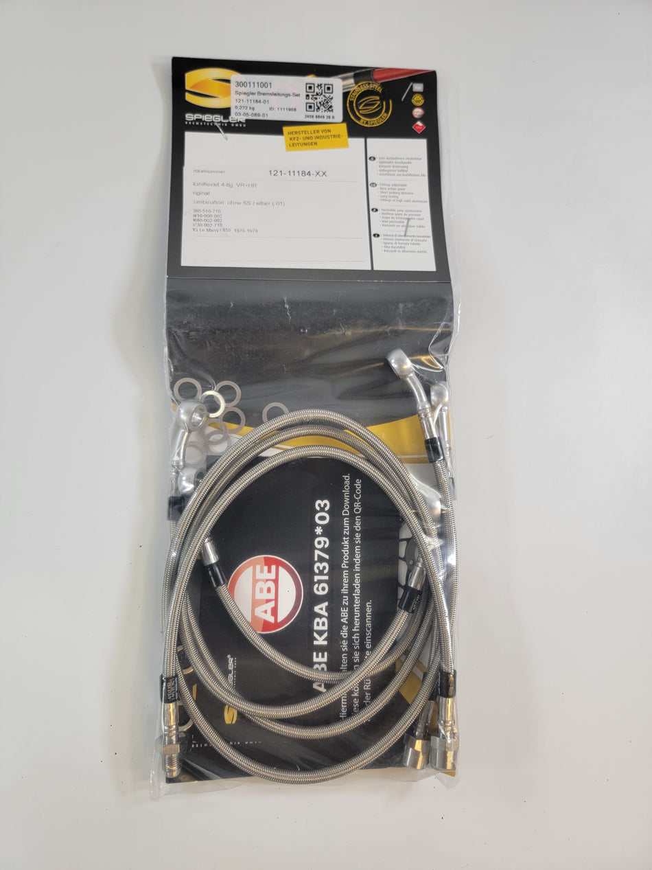 Moto Guzzi Stainless Steel Brake Line 4 Hose Kit for LeMans I 300111001