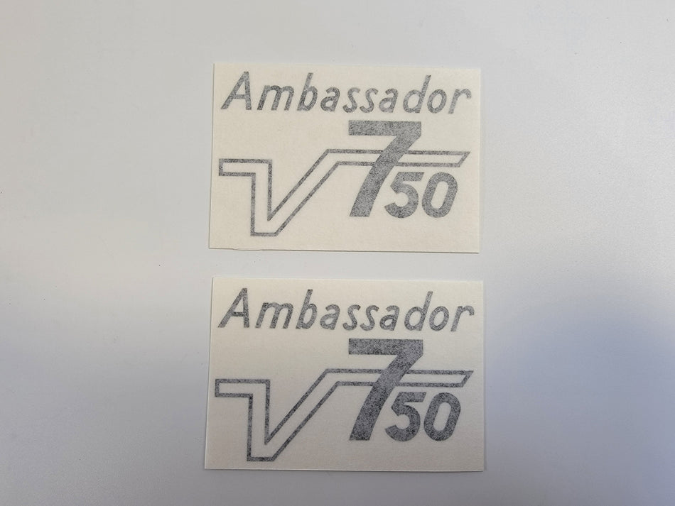 Moto Guzzi Decal Transfer Ambassador Early Ambo Battery Cover Black and White 8714LC