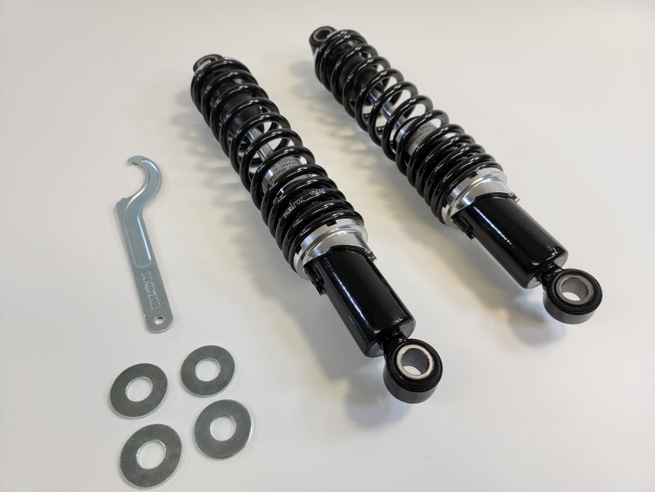 Ikon Basix 320mm Shock Absorbers Black for Moto Guzzi 850 T, T3, LeMans, V7 Sport, 1000SP, Eldorado, etc. 76-3004SP14