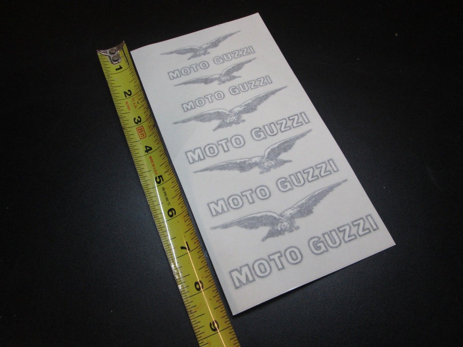 Moto Guzzi Decal Transfer Set White - Fuel Tank and Fenders